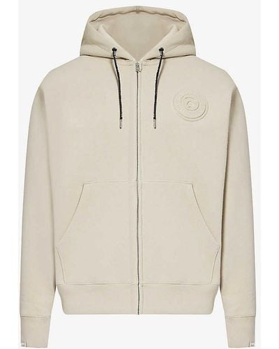 Aape Moonface Brand-embroidered Cotton-blend Hoody X - White