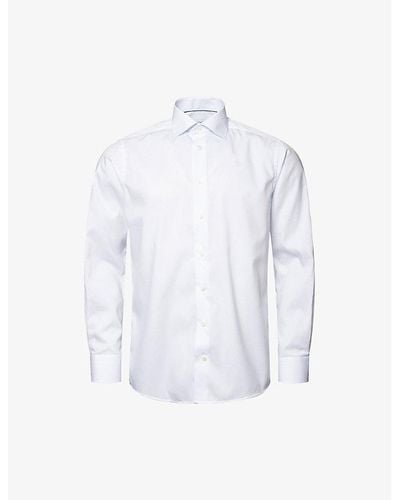 Eton Hairline Striped Slim-fit Cotton-twill Shirt - White
