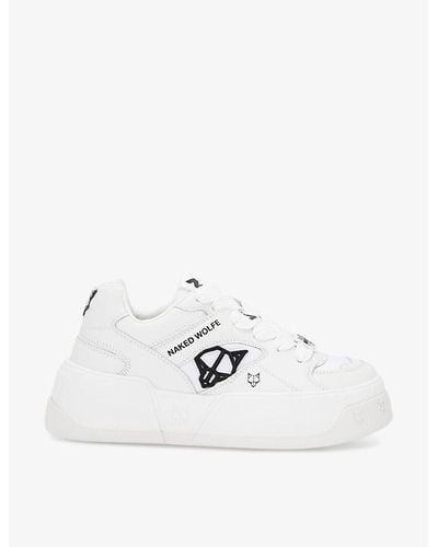 Naked Wolfe Crash Chunky-sole Leather Low-top Sneakers - White
