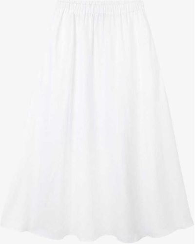 The White Company The Company Relaxed-fit High-rise Linen Midi Skirt - White