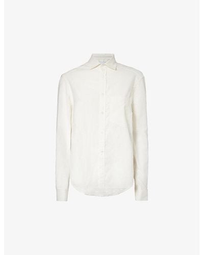 With Nothing Underneath Classic Regular-fit Cotton And Cashmere-blend Shirt - White