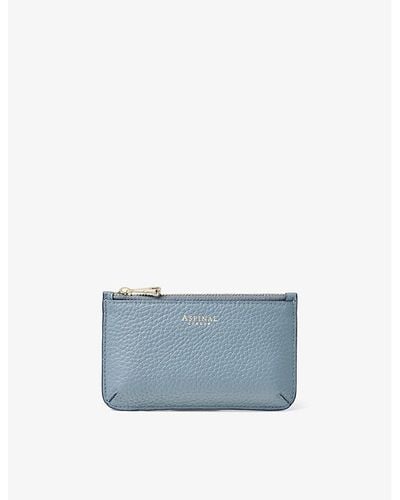 Aspinal of London Ella Peddle-embossed Grained-leather Card And Coin Holder - Blue