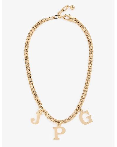 Jean Paul Gaultier Brand-initial Brass Necklace - Metallic