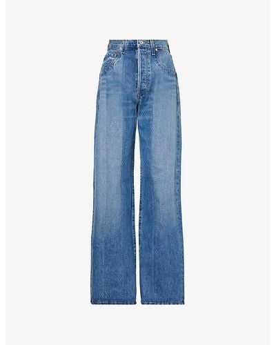 Citizens of Humanity Ayla Wide-leg Mid-rise Organic-denim Jeans - Blue