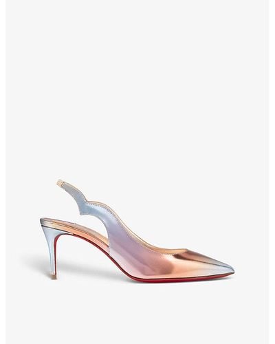 Christian Louboutin Hot Chick 70 Leather Slingback Heels - Pink