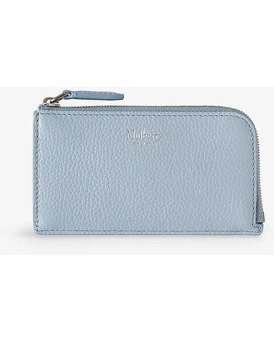 Mulberry Continental Small Grained-leather Key Pouch - Blue