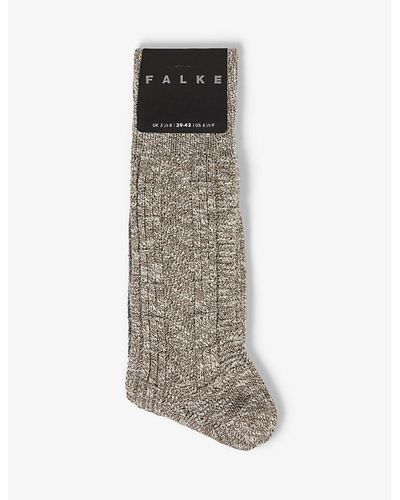 FALKE Chunky Branded-sole Cotton-blend Socks - Gray