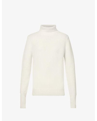 JOSEPH Turtle-neck Cashmere Sweater - White