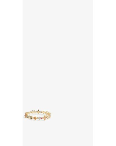 Pdpaola Papillon 18ct Yellow Gold-plated Sterling-silver And Gemstones Ring - White