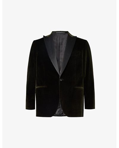 Corneliani Single-breasted Satin-peak Lapel Regular-fit Stretch-cotton Tuxedo Jacket - Black