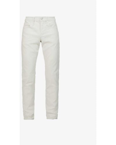 FRAME L'homme Slim-fit Slim-leg Stretch-woven Trousers - White
