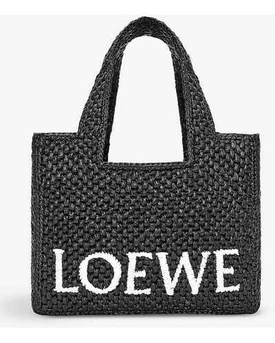 Loewe X Paula's Ibiza Small Raffia Tote Bag - Black