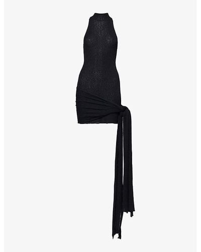 AYA MUSE Keefe Knitted Mini Dress - Black
