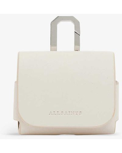 AllSaints Logo-debossed Leather Airpod Case - White