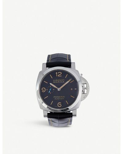 Panerai Pam01312 Luminor Marina Stainless-steel And Leather Automatic Watch - Black