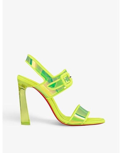 Christian Louboutin Loubi Duniss 100 Pvc And Leather Heeled Sandals - Green