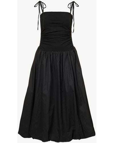 Amy Lynn Alexa Spaghetti-strap Stretch-cotton Maxi Dress - Black