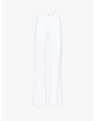 PAIGE Wide-leg Mid-rise Stretch-denim Jeans - White