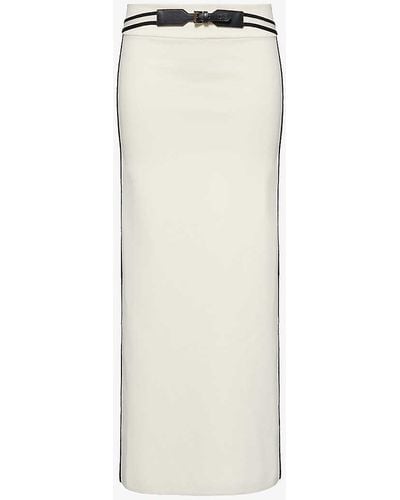 Max Mara Ora Split-hem Cotton-blend Maxi Skirt - White