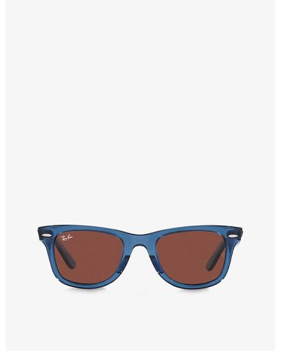 Ray-Ban Rb2140 Square-frame Acetate Wayfarer Sunglasses - Blue