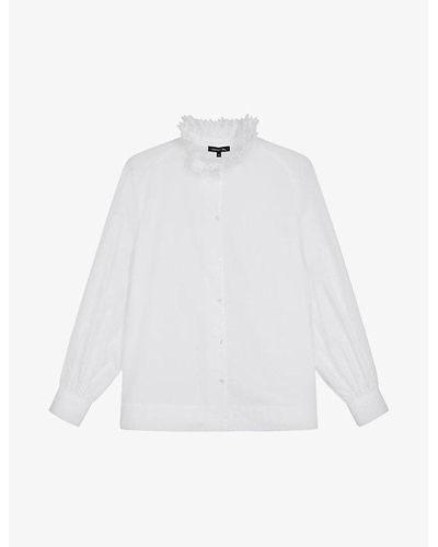 Soeur Villandry Stand-collar Regular-fit Cotton-poplin Shirt - White