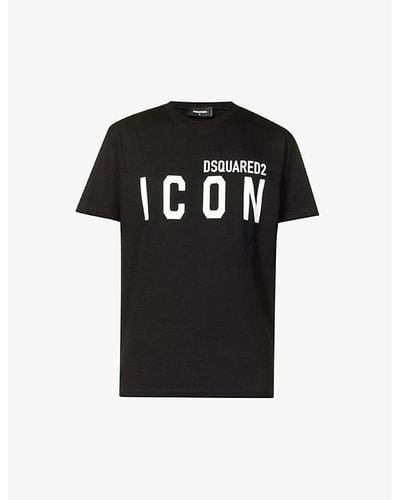 DSquared² Icon Logo-print Cotton-jersey T-shirt X - Black