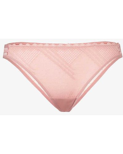Passionata Rodeo Mid-rise Stretch-lace Tanga Briefs - Pink