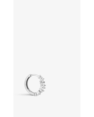 Astrid & Miyu Celestial 18ct Yellow Gold-plated Recycled Sterling- And Cubic Zirconia Hoop Earring - White
