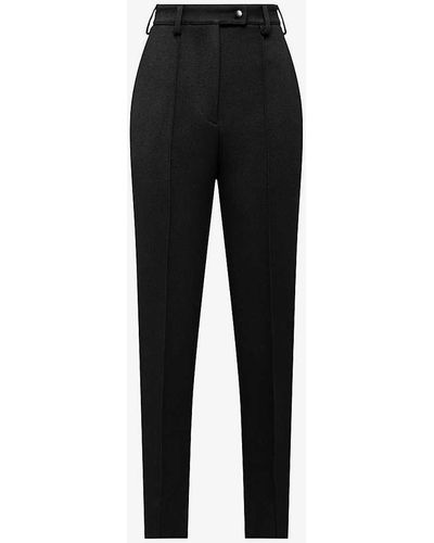 Prada High-rise Slim-fit Stretch-woven Trousers - Black