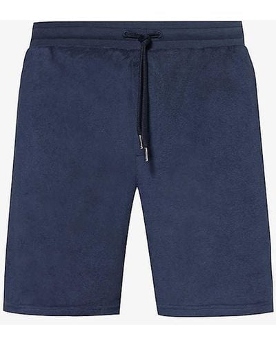 Paul Smith Towel Stripe Elasticated-waistband Cotton-blend Shorts - Blue
