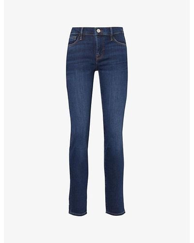 FRAME Le Garcon Straight-leg Mid-rise Stretch-denim Jeans - Blue