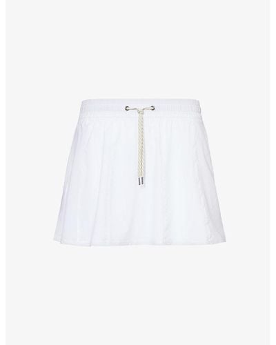 Vuori Clementine Elasticated-waist Regular-fit Stretch-recycled Polyester Mini Skirt - White