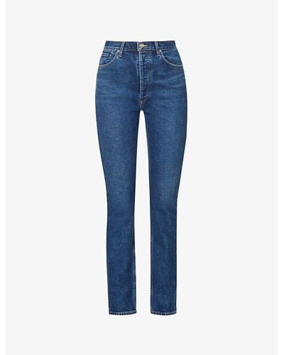 Goldsign The Lawler Straight-leg High-rise Cotton-blend Jeans - Blue