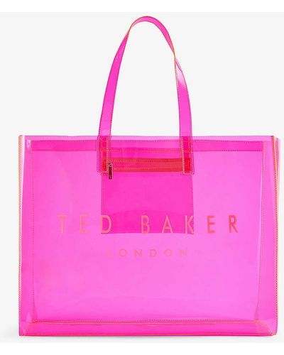 Ted Baker Icon Large Transparent Vinyl Tote Bag - Pink