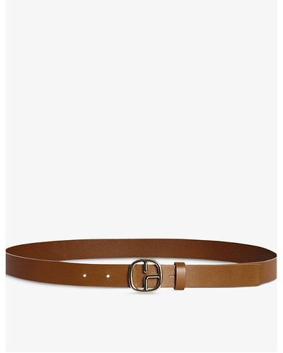 Claudie Pierlot Logo-buckle Leather Belt - Brown