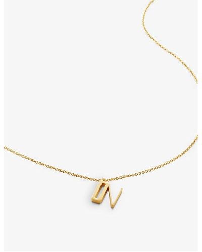 Monica Vinader N Letter-charm 18ct Yellow -plated Vermeil Recycled Sterling-silver Pendant Necklace - Metallic