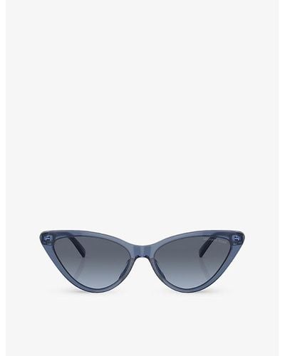 Michael Kors Mk2195u Harbour Island Cat Eye-frame Acetate Sunglasses - Blue