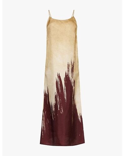 Uma Wang Anaya Abstract-print Woven Midi Dress - Multicolour