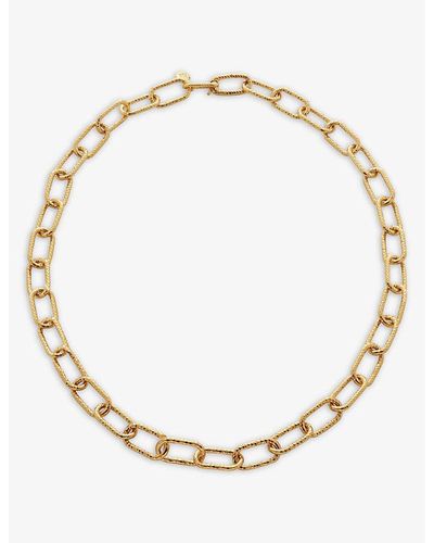 Monica Vinader Alta Chunky Recycled 18ct Yellow -plated Vermeil Sterling Silver Necklace - Metallic