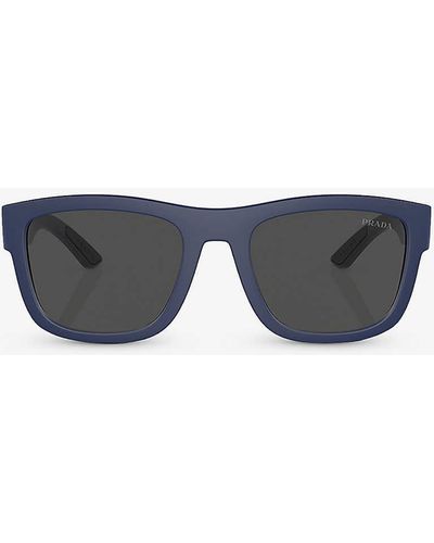 Prada Linea Rossa Ps 01zs Pillow-frame Nylon Sunglasses - Grey