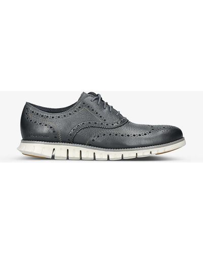 Cole Haan Zerogrand Chunky-sole Leather Oxford Shoes - Grey