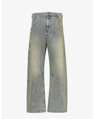 Entire studios Faded-wash Wide-leg Jeans - Grey