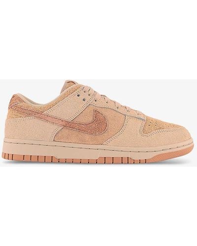 Nike Dunk Low Panelled Suede Low-top Trainers - Pink