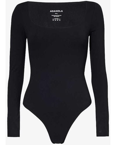 ADANOLA Ultimate Contrast-trim Stretch-recycled Polyamide Bodysuit - Black