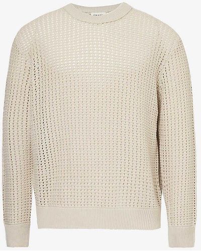 FRAME Open-knit Wool And Cotton-blend Jumper X - White