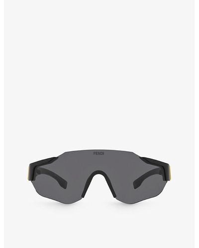 Fendi Fe40088u Irregular-frame Acetate Sunglasses - Gray
