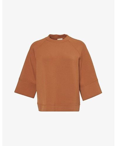 Varley Tabor Relaxed-fit Stretch-woven Jersey T-shirt - Brown