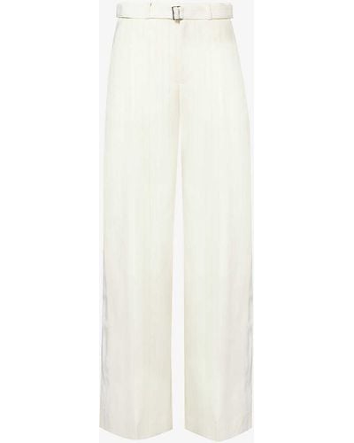 Sacai Chalk Wide-leg High-rise Woven Trousers X - White
