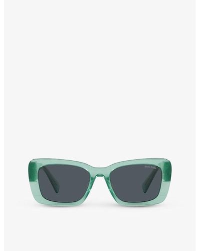 Miu Miu Mu 07ys Glimpse Semi-transparent Acetate Sunglasses - Green