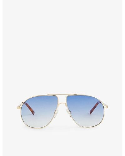 Le Specs Schmaltzy Aviator-frame Metal Sunglasses - Blue